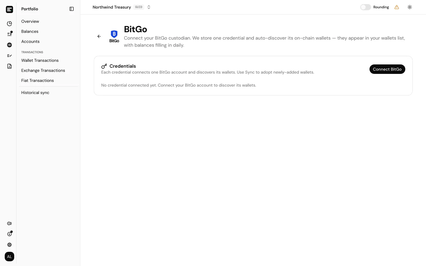 A custodian integration page