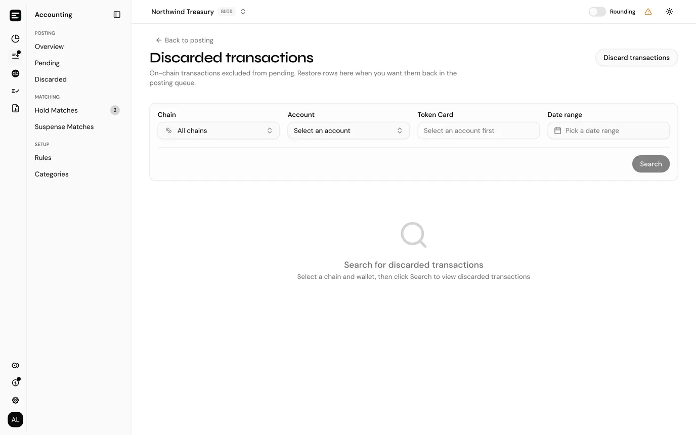 Discarded transactions