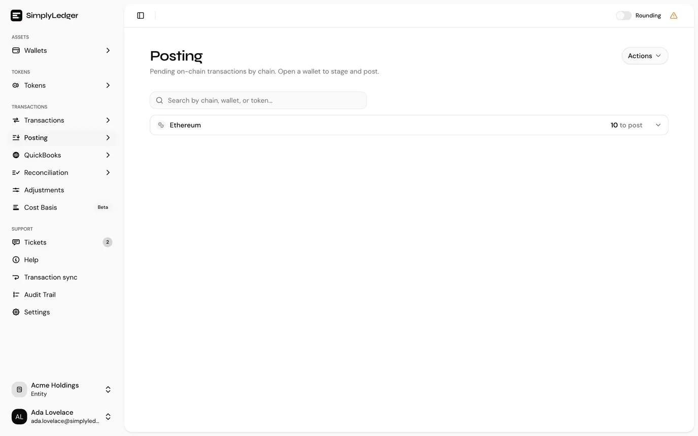 The posting overview