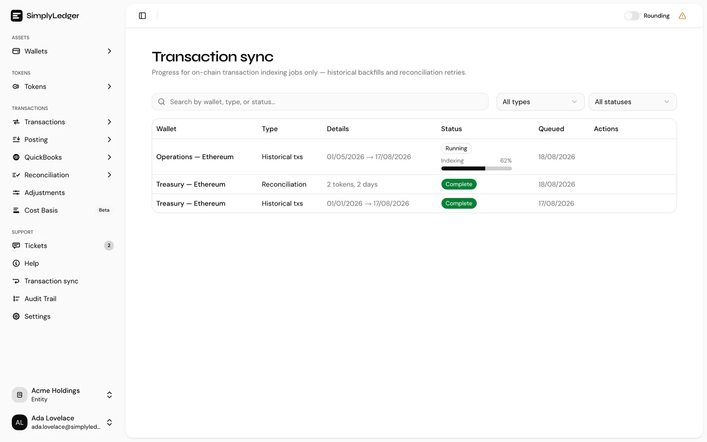 The transaction sync queue